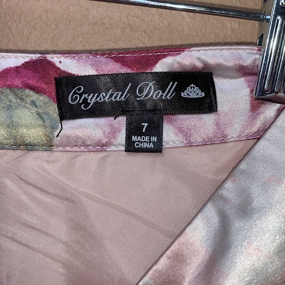 Crystal Doll A-Line Floral Silk Skirt - Size 7 - Picture 6 of 7